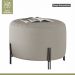 Puff Girassol Mais Decor Preto/Linho Areia