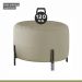 Puff Girassol Mais Decor Preto/Linho Bege