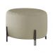 Puff Girassol Mais Decor Preto/Linho Bege