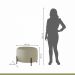 Puff Girassol Mais Decor Preto/Linho Bege