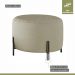 Puff Girassol Mais Decor Preto/Linho Bege