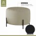 Puff Girassol Mais Decor Preto/Linho Bege