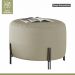 Puff Girassol Mais Decor Preto/Linho Bege