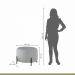 Puff Girassol Mais Decor Preto/Linho Cinza