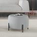 Puff Girassol Mais Decor Preto/Linho Cinza