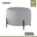 Puff Girassol Mais Decor Preto/Linho Cinza