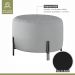 Puff Girassol Mais Decor Preto/Linho Cinza