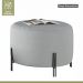 Puff Girassol Mais Decor Preto/Linho Cinza