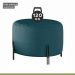 Puff Girassol Mais Decor Preto/Linho Jeans Azul