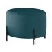 Puff Girassol Mais Decor Preto/Linho Jeans Azul