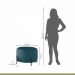 Puff Girassol Mais Decor Preto/Linho Jeans Azul