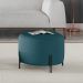 Puff Girassol Mais Decor Preto/Linho Jeans Azul