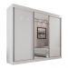 Guarda Roupa Casal 100% Mdf 3 Portas De Correr 6 Gavetas Com Espelho Central Fênix - Mais Móveis  Neve