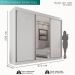 Guarda Roupa Casal 100% Mdf 3 Portas De Correr 6 Gavetas Com Espelho Central Fênix - Mais Móveis  Neve