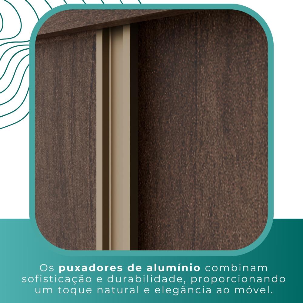 Guarda Roupa Casal 100% Mdf 3 Portas De Correr Com 3 Espelhos 6 Gavetas Fênix - Mais Móveis  New Canion