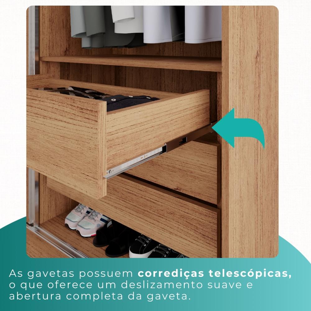 Guarda Roupa Casal 100% Mdf 6 Portas 6 Gavetas Itália - Mais Móveis  Cinamomo