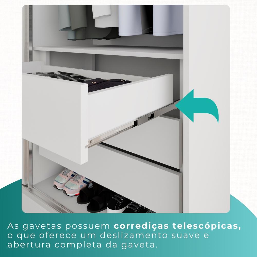 Guarda Roupa Casal 100% Mdf 6 Portas 6 Gavetas Itália - Mais Móveis  Neve