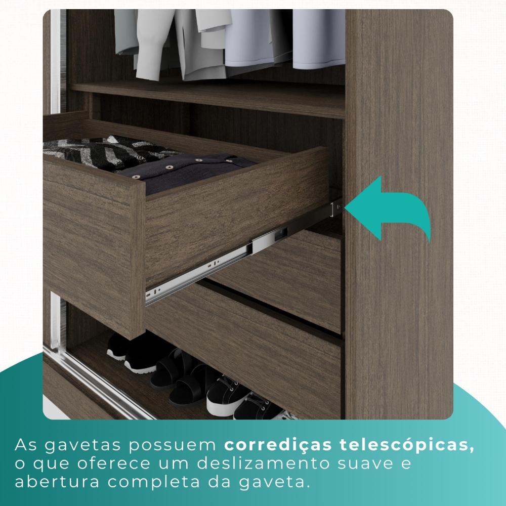 Guarda Roupa Casal 100% Mdf 6 Portas 6 Gavetas Itália - Mais Móveis  New Canion