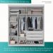 Guarda Roupa Solteiro 100% Mdf 2 Portas De Correr 3 Gavetas Portugal - Mais Moveis  Neve