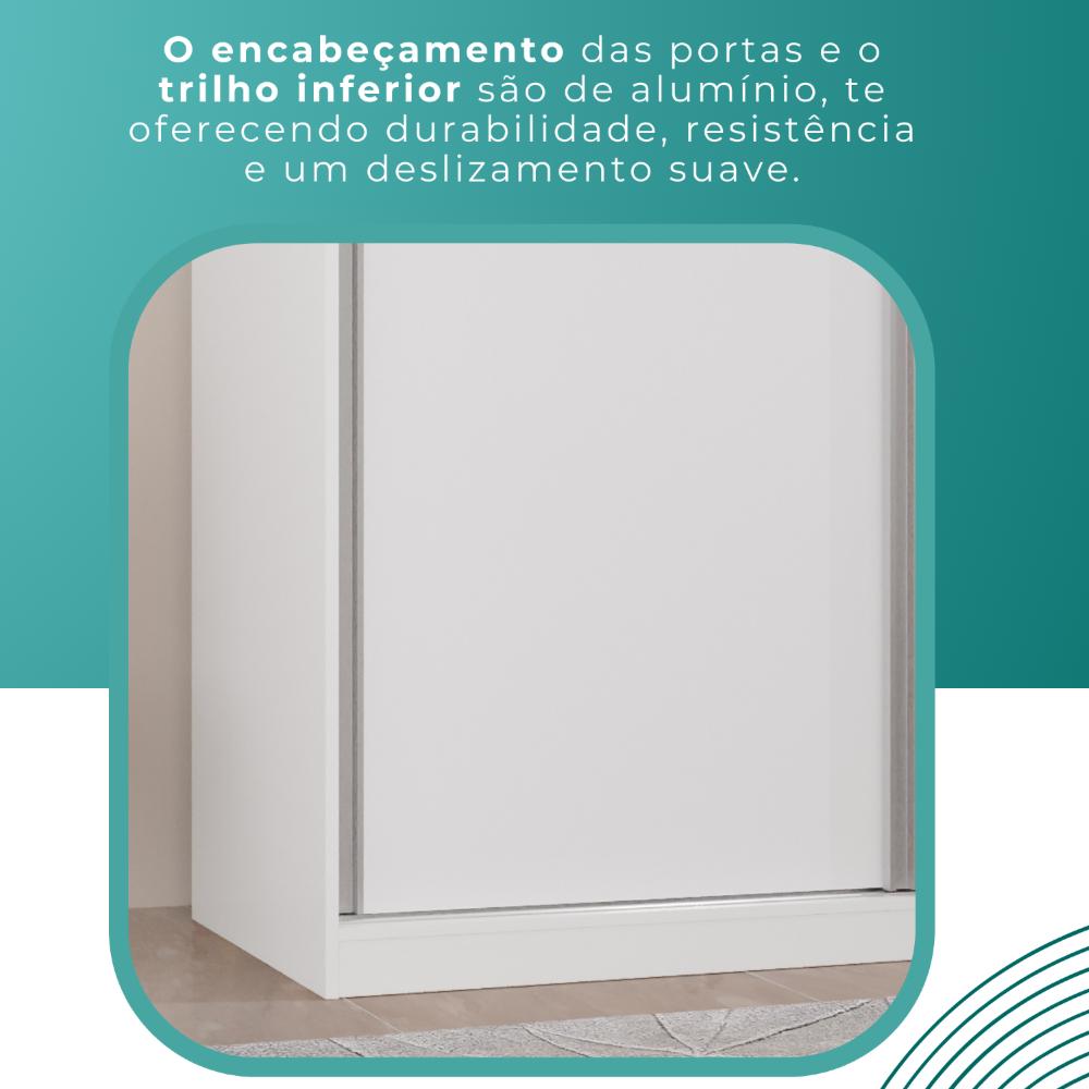 Guarda Roupa Solteiro 100% Mdf 2 Portas De Correr 3 Gavetas Portugal - Mais Moveis  Neve