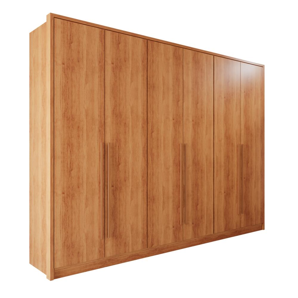 Guarda Roupas 100%  Mdf 6 Portas 5 Gavetas Moscou - Mais Móveis  Cinamomo