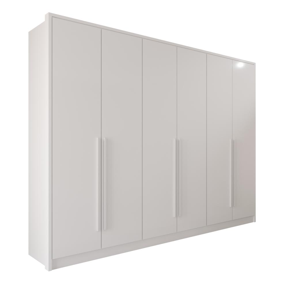 Guarda Roupas 100%  Mdf 6 Portas 5 Gavetas Moscou - Mais Móveis  Neve