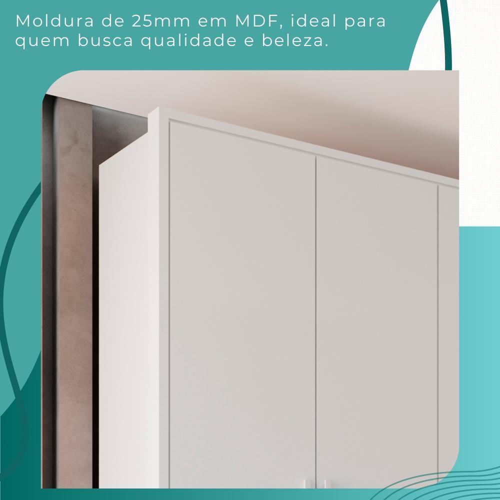 Guarda Roupas 100%  Mdf 6 Portas 5 Gavetas Moscou - Mais Móveis  Neve