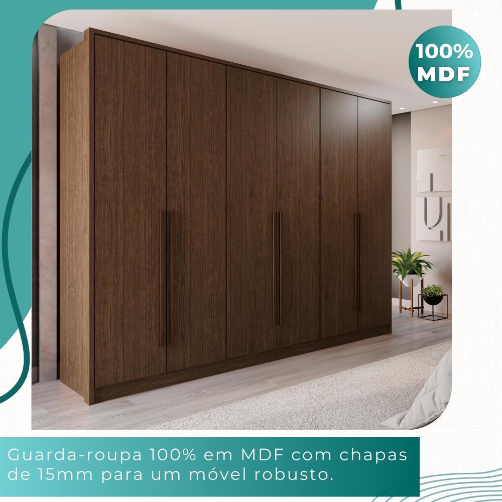 Guarda Roupas 100%  Mdf 6 Portas 5 Gavetas Moscou - Mais Móveis  New Canion