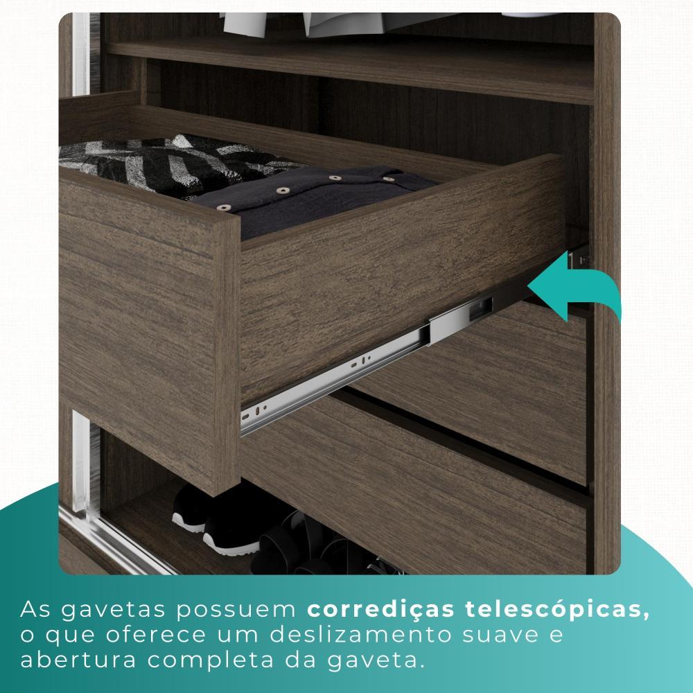 Guarda Roupas 100%  Mdf 6 Portas 5 Gavetas Moscou - Mais Móveis  New Canion