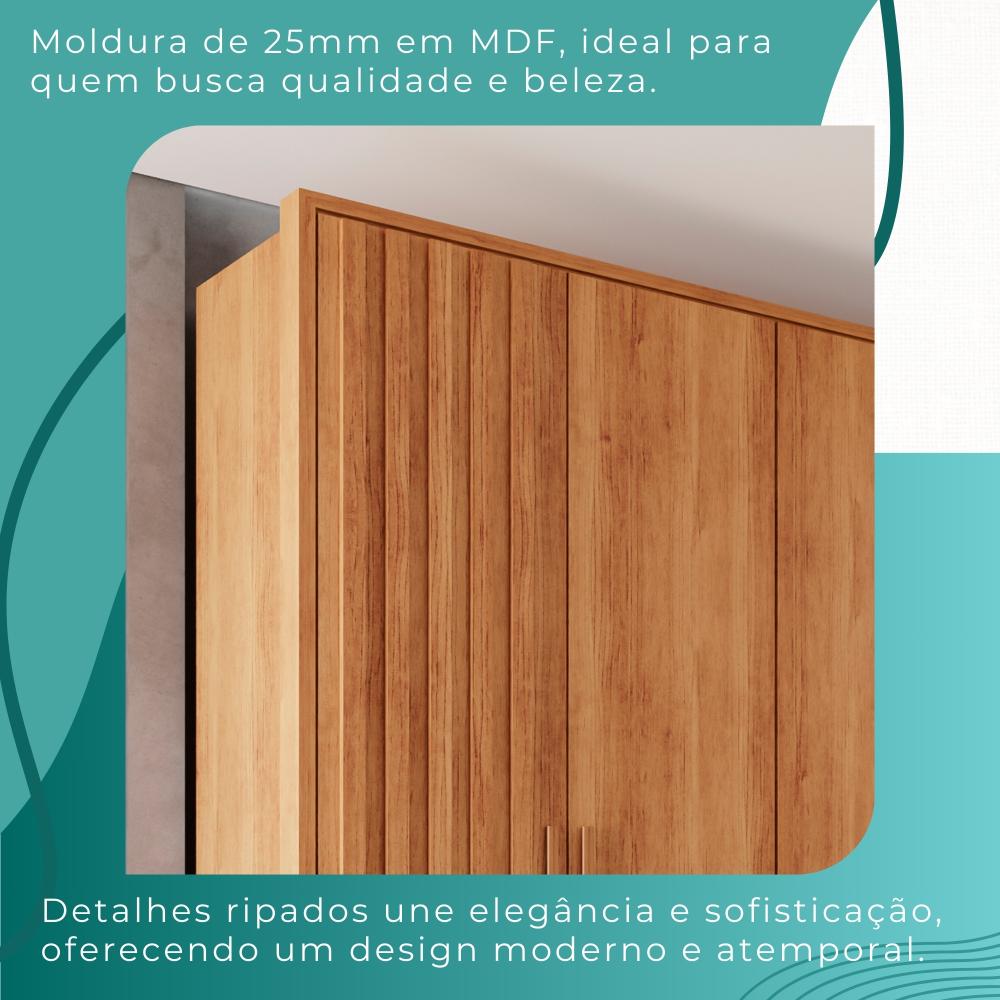 Guarda Roupas Casal 100% Mdf 6 Portas 5 Gavetas Moscou Ripado - Mais Móveis  Cinamomo