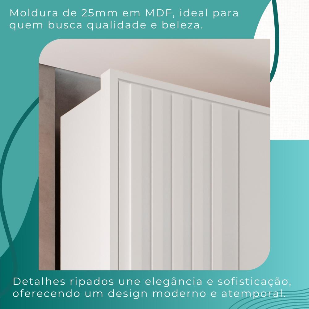 Guarda Roupas Casal 100% Mdf 6 Portas 5 Gavetas Moscou Ripado - Mais Móveis  Neve