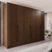 Guarda Roupas Casal 100% Mdf 6 Portas 5 Gavetas Moscou Ripado - Mais Móveis  New Canion
