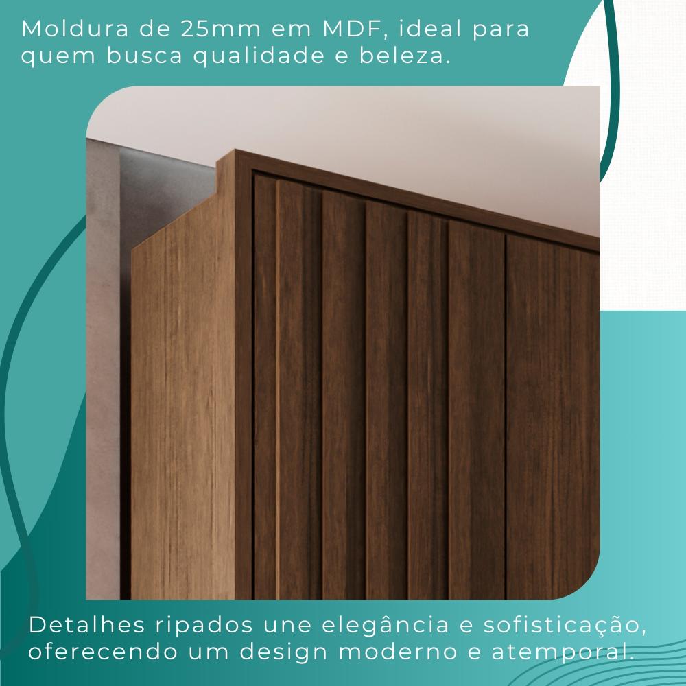 Guarda Roupas Casal 100% Mdf 6 Portas 5 Gavetas Moscou Ripado - Mais Móveis  New Canion