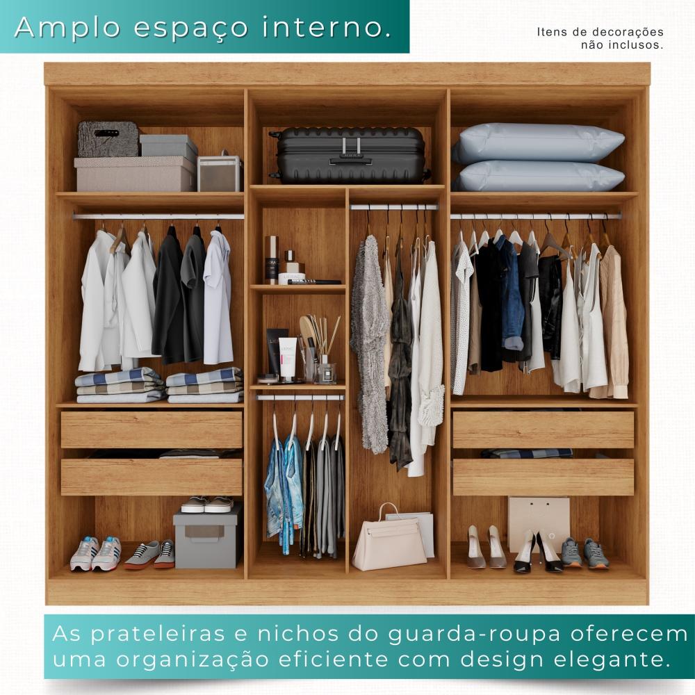Guarda-roupa Casal 100% Mdf 6 Portas 4 Gavetas Grécia -  Mais Móveis  Cinamomo