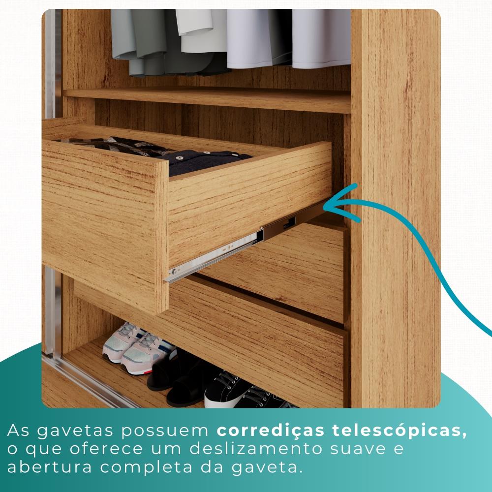 Guarda-roupa Casal 100% Mdf 6 Portas 4 Gavetas Grécia -  Mais Móveis  Cinamomo