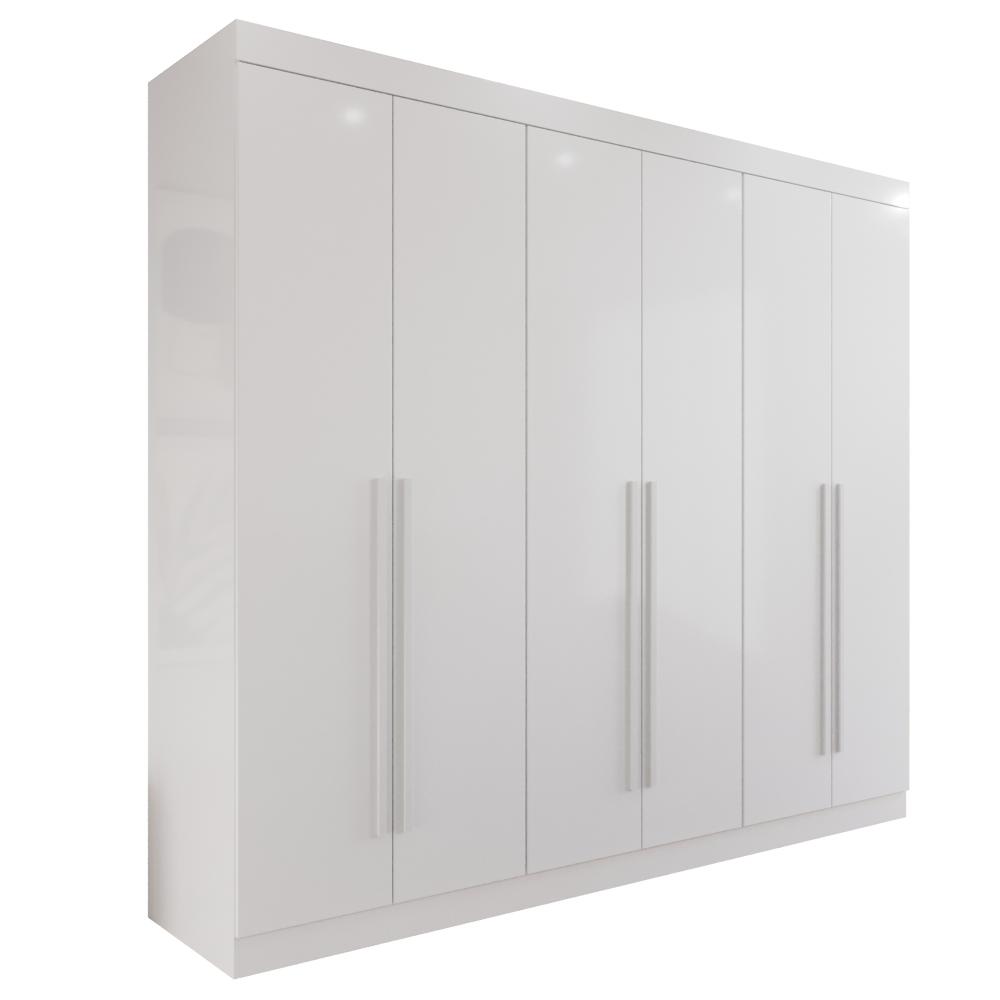 Guarda-roupa Casal 100% Mdf 6 Portas 4 Gavetas Grécia -  Mais Móveis  Neve