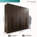 Guarda-roupa Casal 100% Mdf 6 Portas 4 Gavetas Grécia -  Mais Móveis  New Canion