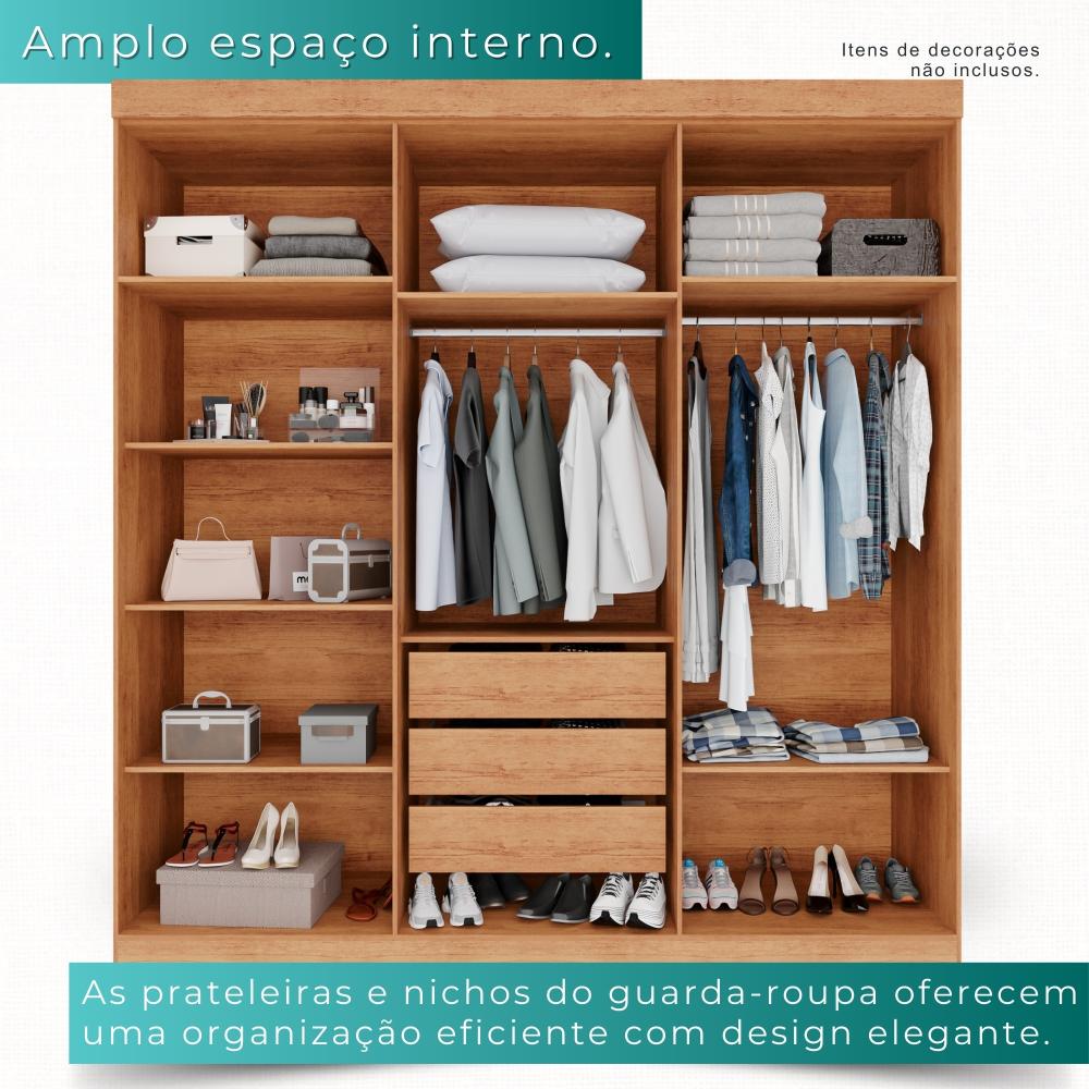 Guarda-roupa Casal 6 Portas 3 Gavetas Espanha - Mais Móveis  Cinamomo