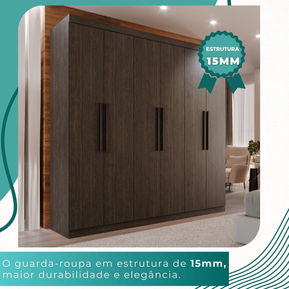 Guarda-roupa Casal 6 Portas 3 Gavetas Espanha - Mais Móveis  New Canion