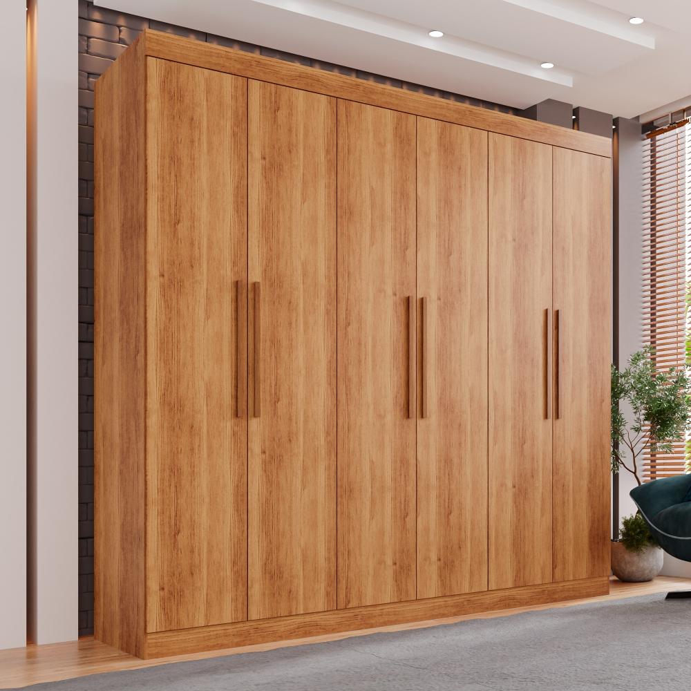 Guarda-roupa Casal 6 Portas 4 Gavetas Roma - Mais Móveis  Cinamomo
