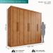 Guarda-roupa Casal 6 Portas 4 Gavetas Roma - Mais Móveis  Cinamomo