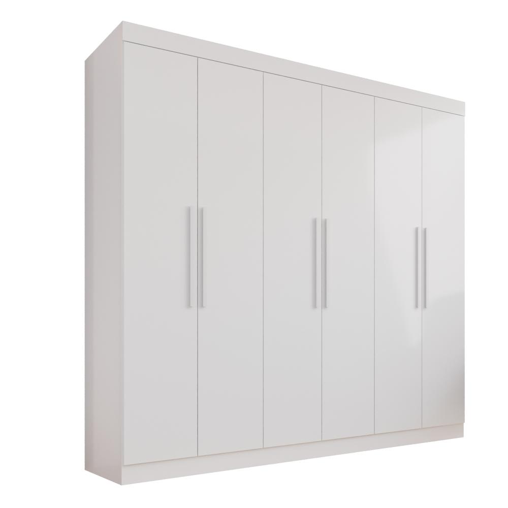 Guarda-roupa Casal 6 Portas 4 Gavetas Roma - Mais Móveis  Neve