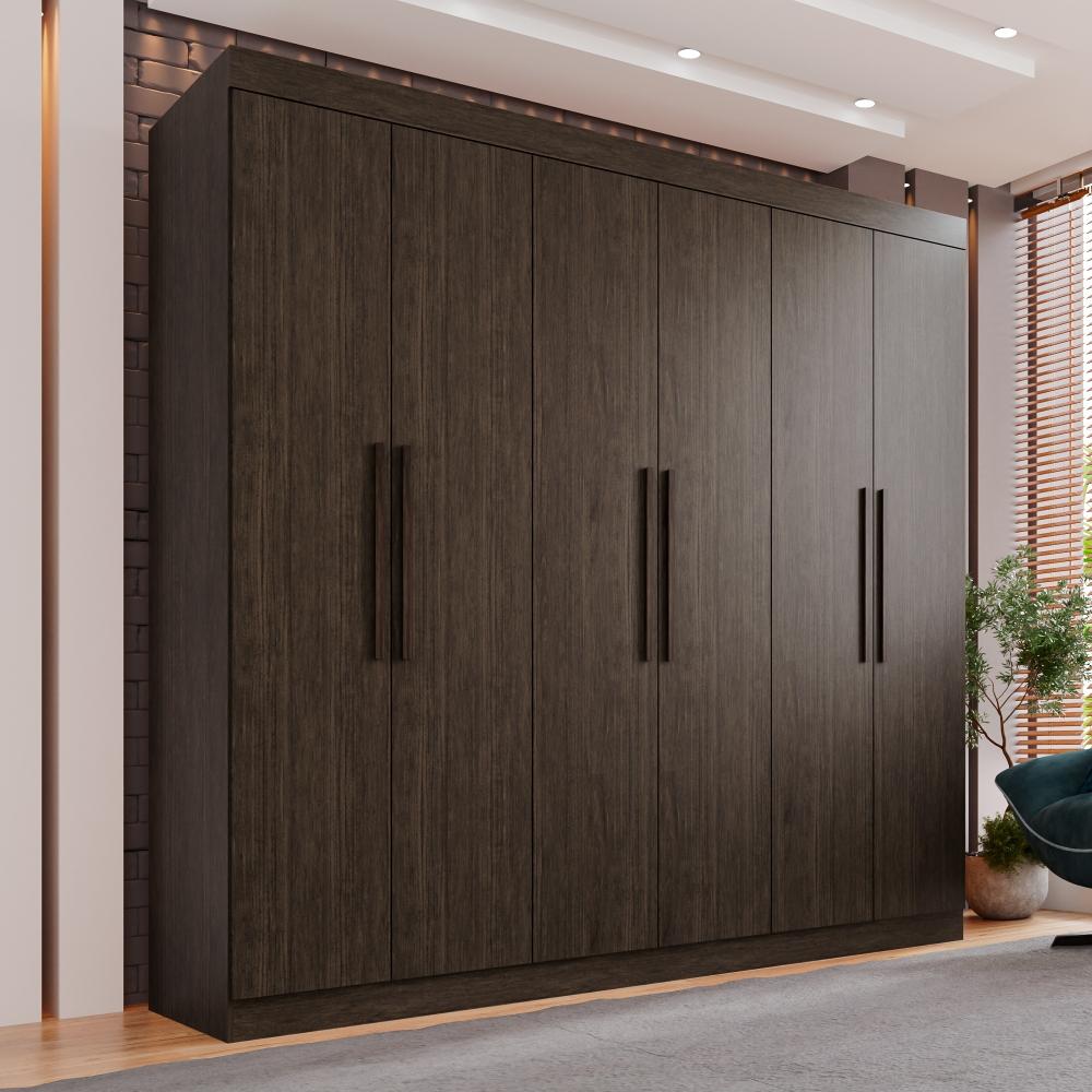 Guarda-roupa Casal 6 Portas 4 Gavetas Roma - Mais Móveis  New Canion