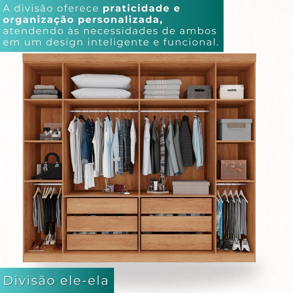 Guarda-roupa Casal 6 Portas 6 Gavetas Sparta - Mais Móveis  Cinamomo