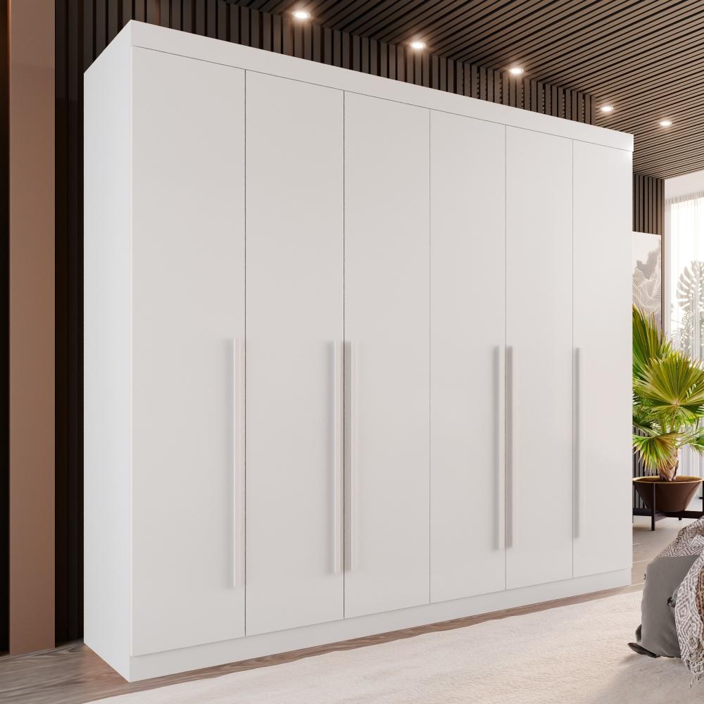 Guarda-roupa Casal 6 Portas 6 Gavetas Sparta - Mais Móveis  Neve