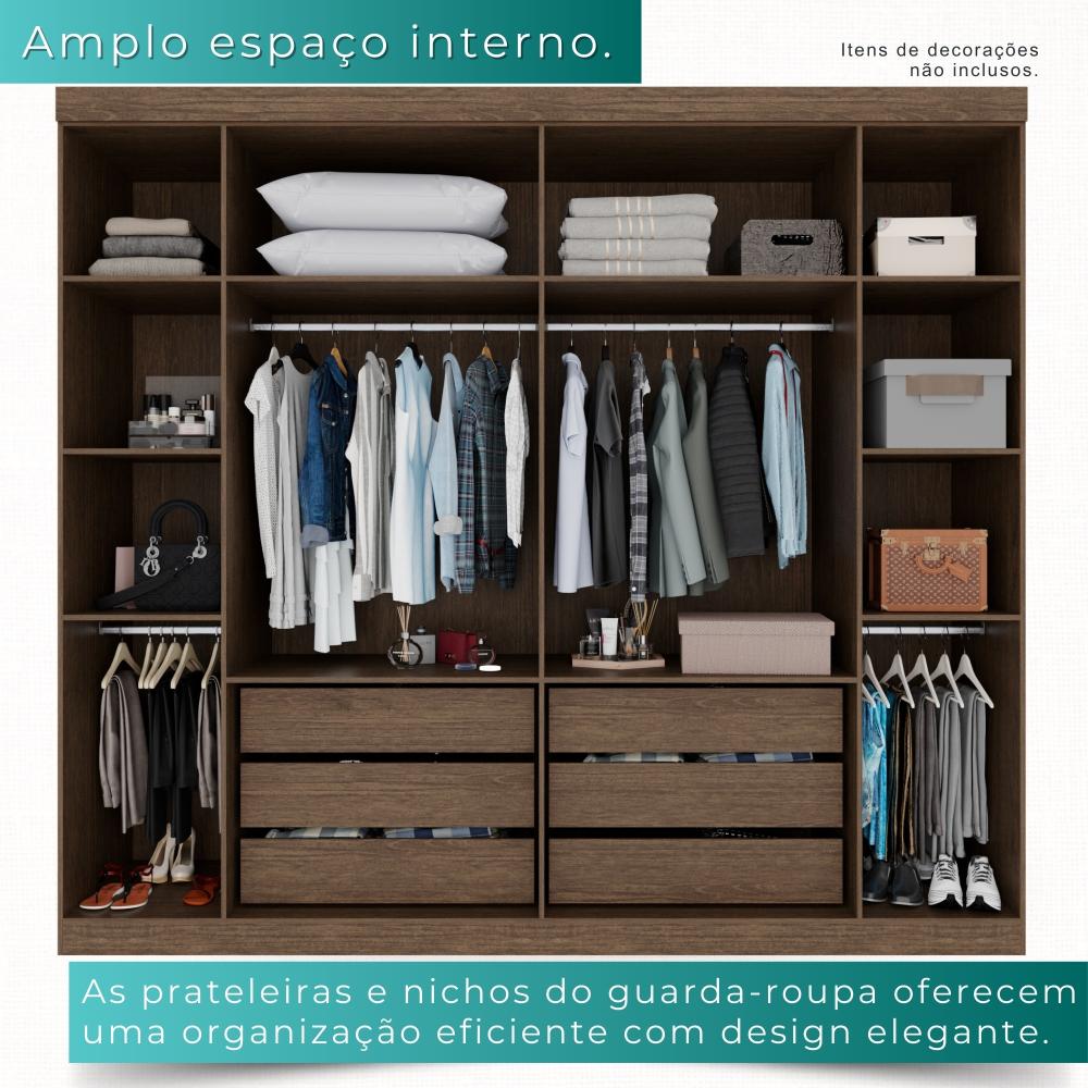 Guarda-roupa Casal 6 Portas 6 Gavetas Sparta - Mais Móveis  New Canion