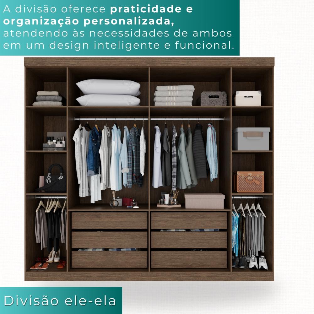 Guarda-roupa Casal 6 Portas 6 Gavetas Sparta - Mais Móveis  New Canion