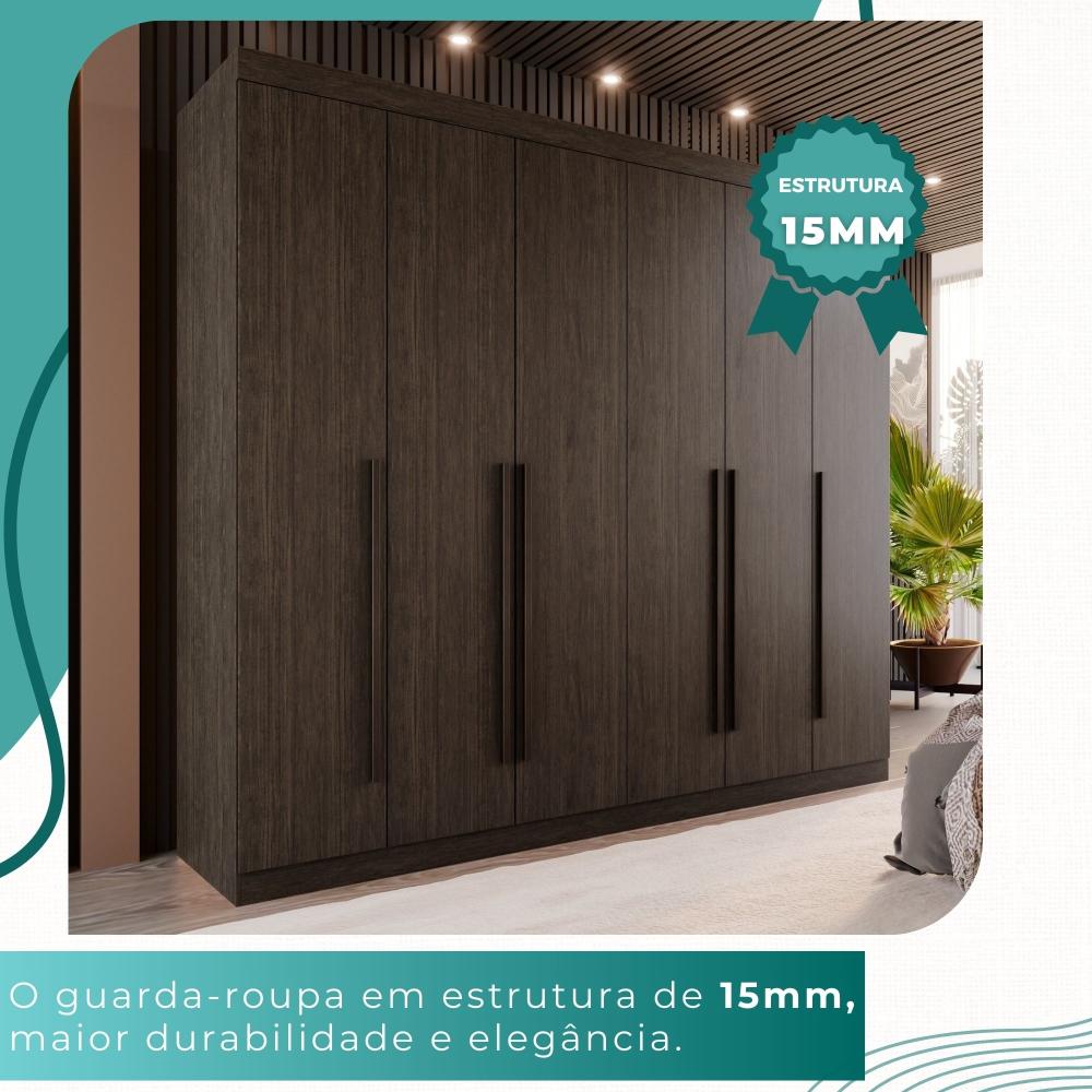 Guarda-roupa Casal 6 Portas 6 Gavetas Sparta - Mais Móveis  New Canion