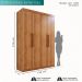 Guarda-roupa Solteiro 4 Portas 3 Gavetas Espanha - Mais Móveis  Cinamomo
