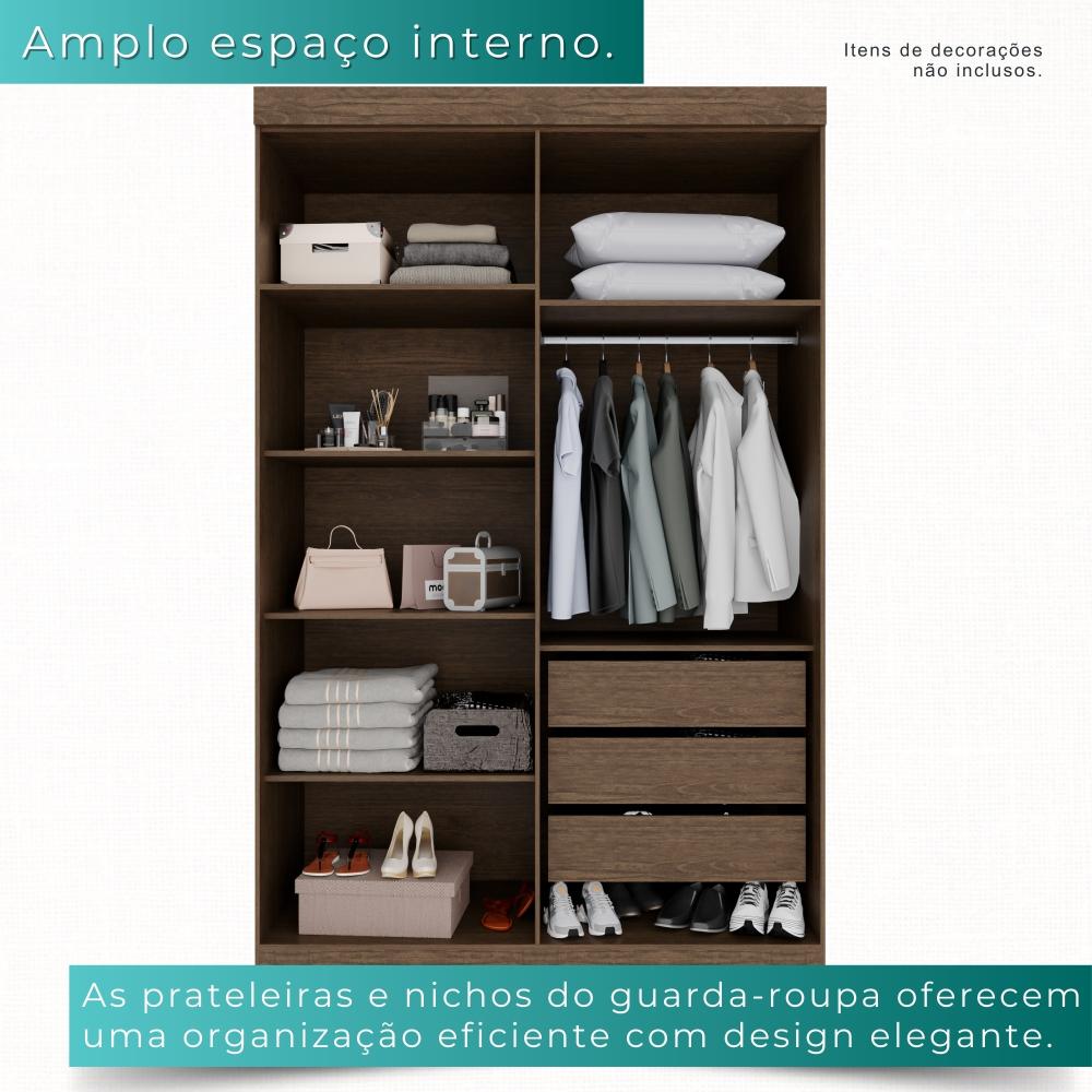 Guarda-roupa Solteiro 4 Portas 3 Gavetas Espanha - Mais Móveis  New Canion